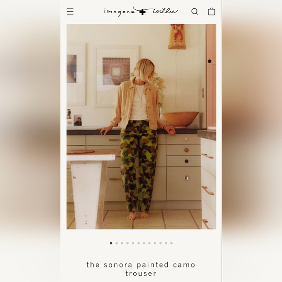 ISO Imogene+Willie Sonora painted camo trouser